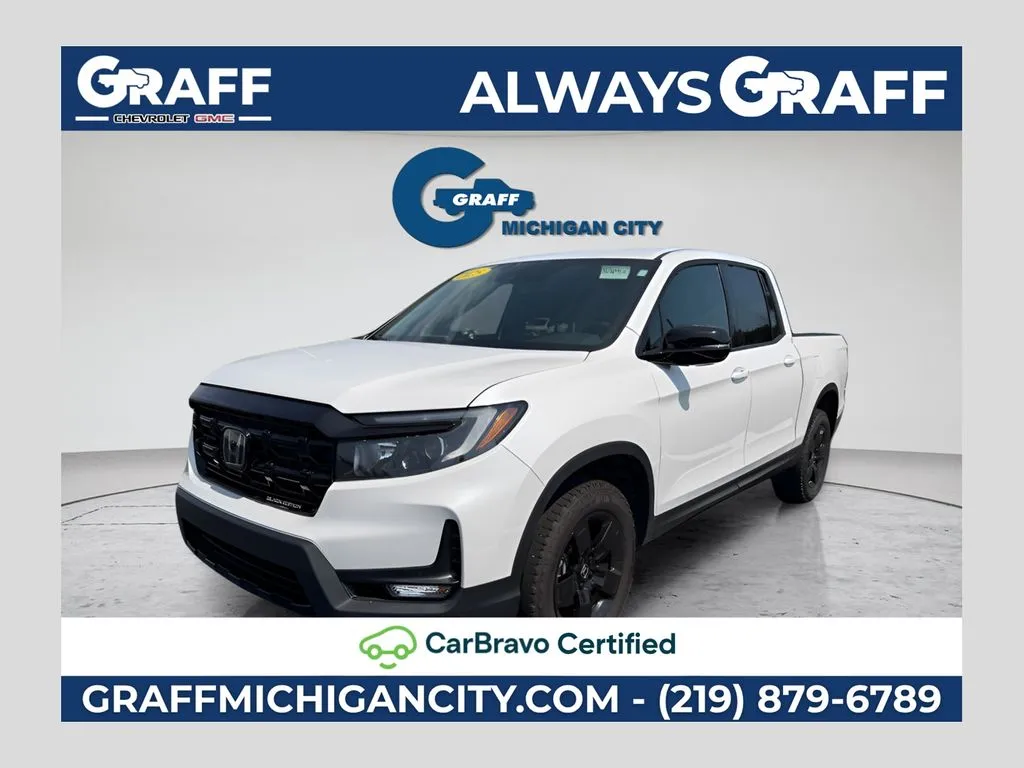 White 2025 Honda Ridgeline Black Edition for sale in Michigan City, IN