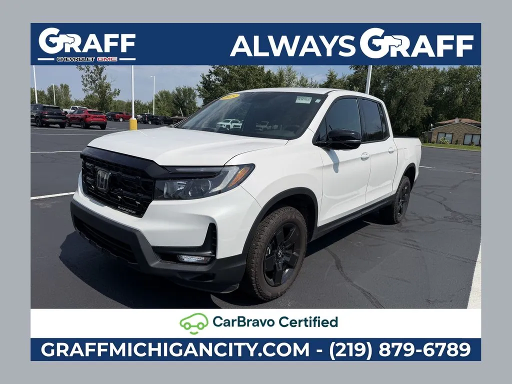 White 2025 Honda Ridgeline Black Edition for sale in Michigan City, IN
