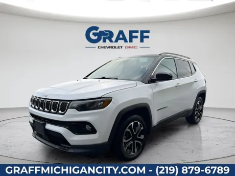 White 2023 Jeep Compass Limited for sale in Michigan City, IN