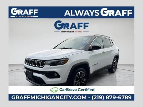 White 2023 Jeep Compass Limited for sale in Michigan City, IN