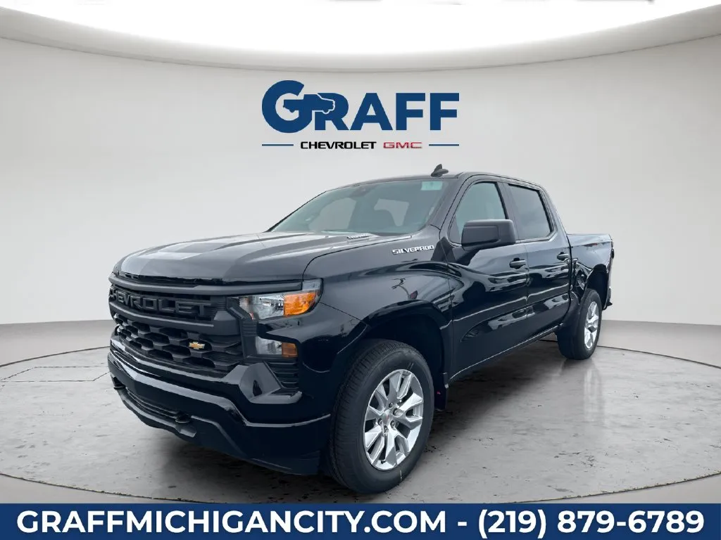 Black 2026 Chevrolet Silverado 1500 Custom for sale in Michigan City, IN