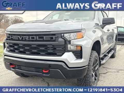 Gray 2026 Chevrolet Silverado 1500 Custom Trail Boss for sale in Burns Harbor, IN