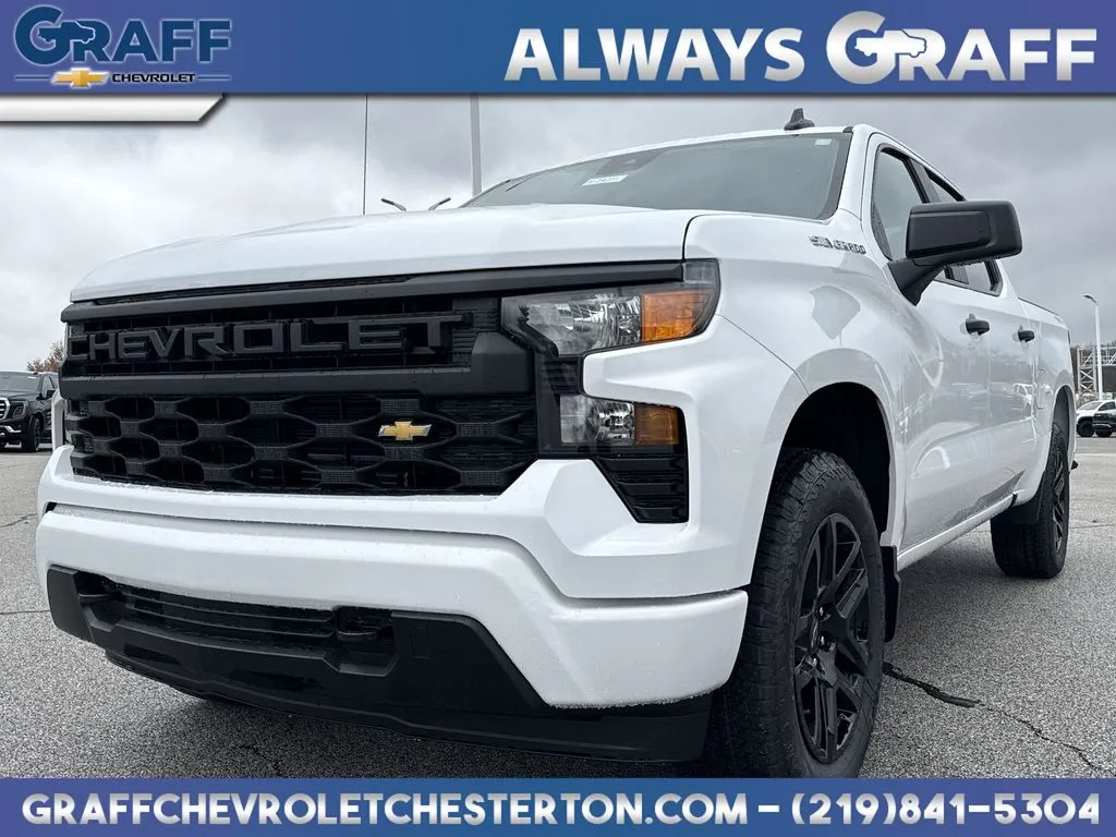 White 2026 Chevrolet Silverado 1500 Custom for sale in Burns Harbor, IN