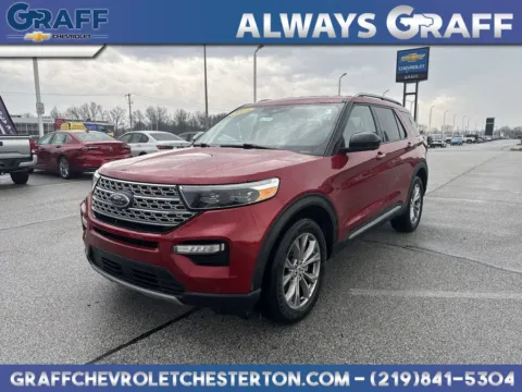 Red 2023 Ford Explorer Limited for sale in Burns Harbor, IN