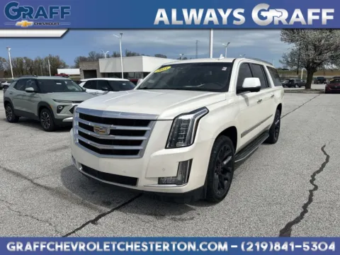White 2015 Cadillac Escalade ESV Luxury for sale in Burns Harbor, IN
