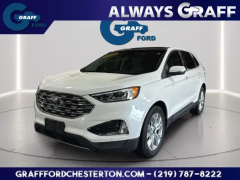 White 2020 Ford Edge Titanium for sale in Chesterton, IN