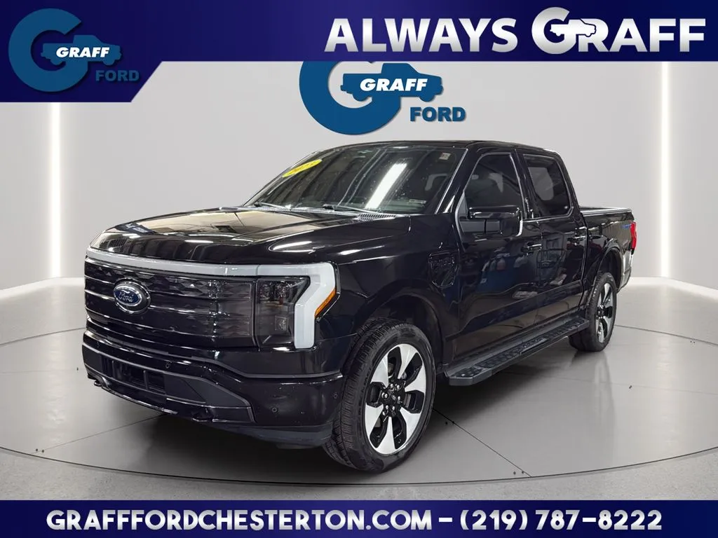 Black 2023 Ford F-150 Lightning Platinum for sale in Chesterton, IN