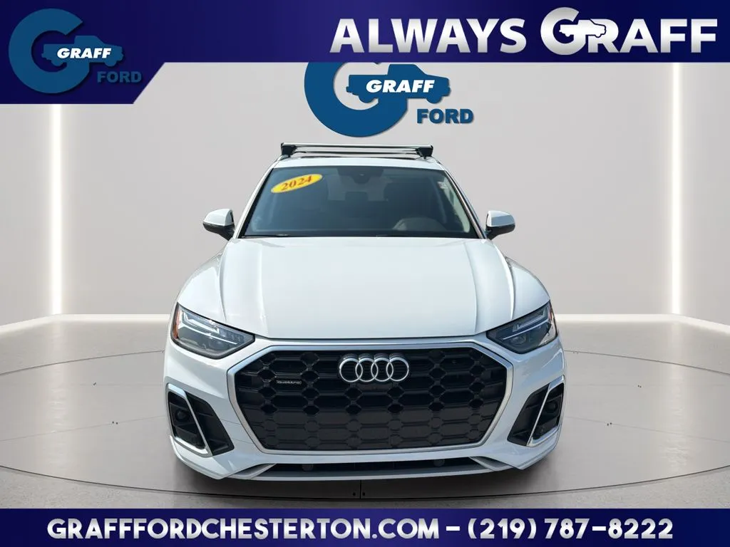 White 2024 Audi Q5 45 S line Premium for sale in Chesterton, IN