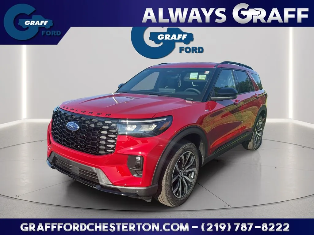 Red 2026 Ford Explorer ST-Line for sale in Chesterton, IN