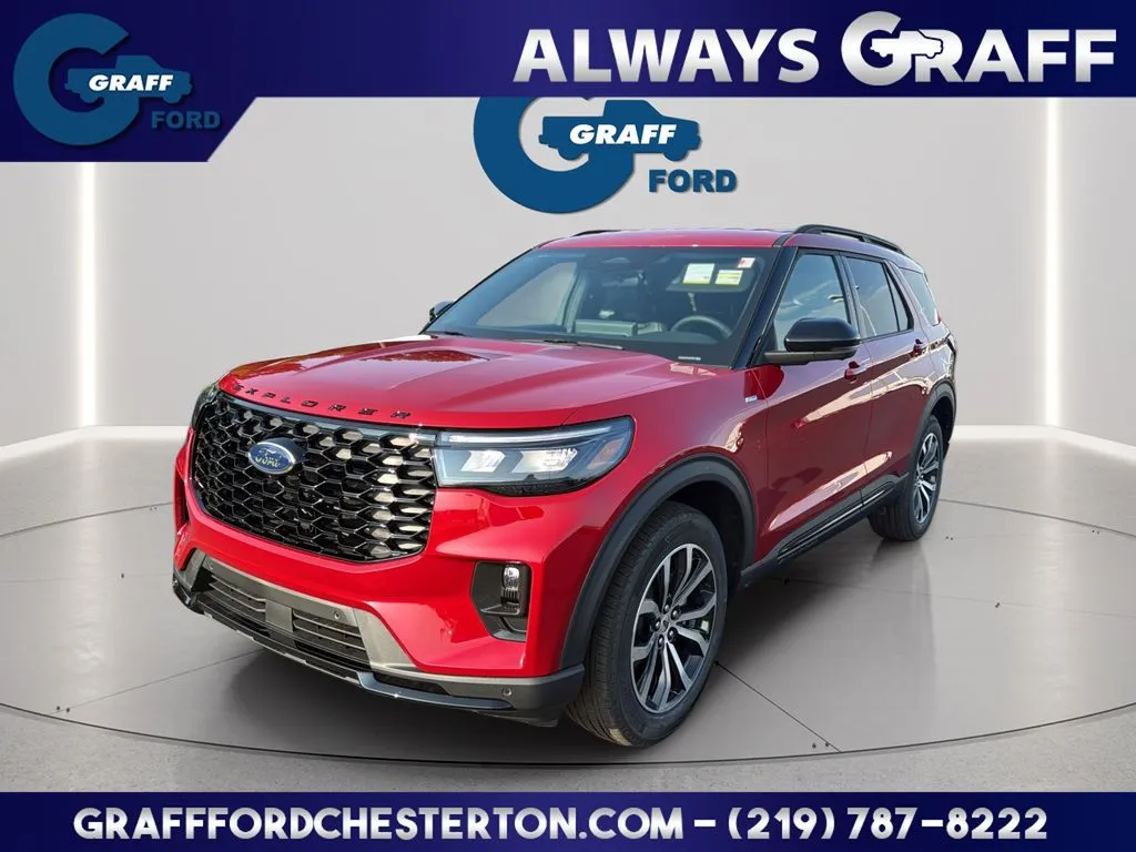 Red 2026 Ford Explorer ST-Line for sale in Chesterton, IN