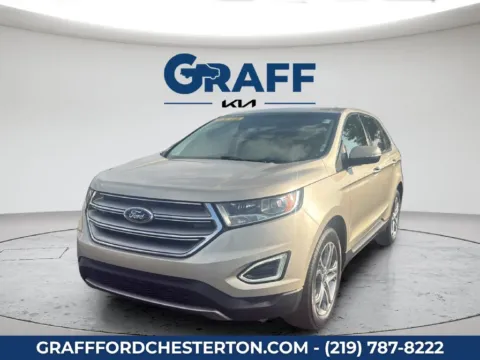 White 2017 Ford Edge Titanium for sale in Chesterton, IN