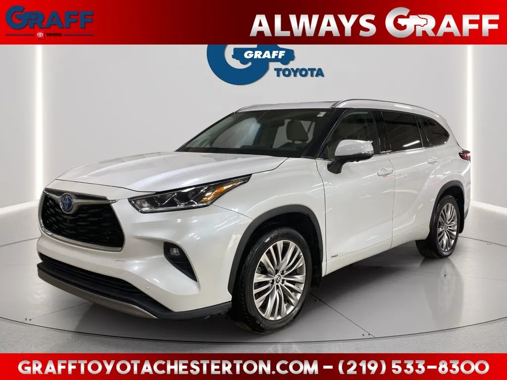 White 2023 Toyota Highlander Hybrid Platinum for sale in Burns Harbor, IN