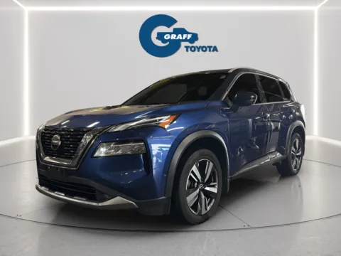 Blue 2021 Nissan Rogue Platinum for sale in Burns Harbor, IN
