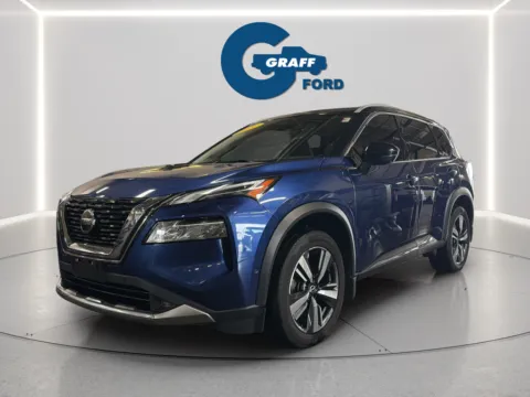 Blue 2021 Nissan Rogue Platinum for sale in Burns Harbor, IN