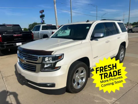 White 2015 Chevrolet Tahoe LTZ for sale in Charles City, IA