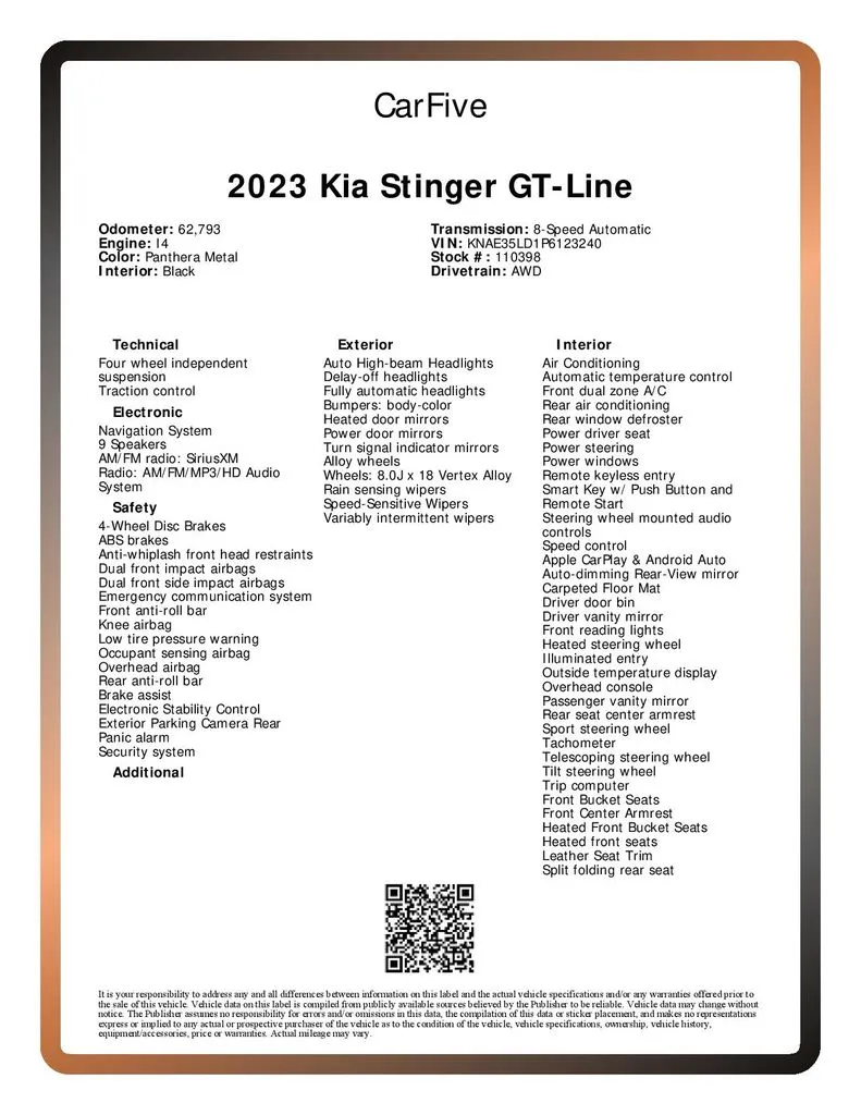 2023 Kia Stinger GT-Line - Photo 31