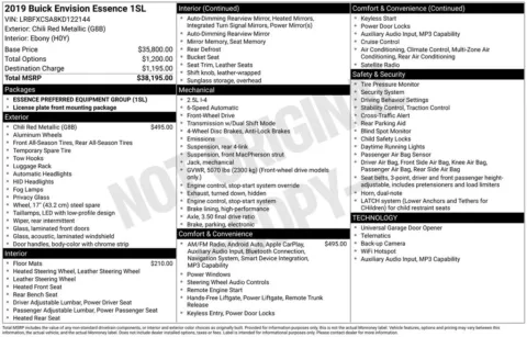 Red 2019 Buick Envision Essence for sale in Pensacola, FL