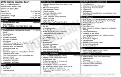 Photos of 2025 Cadillac Escalade Sport for sale in Pensacola, FL at Step One Cadillac Pensacola