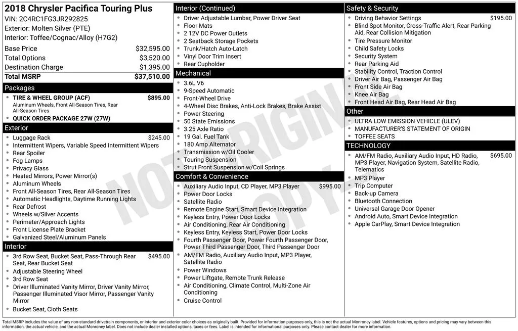 2018 Chrysler Pacifica Touring Plus for sale in Pensacola, FL