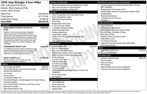 Another view of 2026 Jeep Wrangler Willys for sale in Pensacola, FL at Pensacola Used Cars