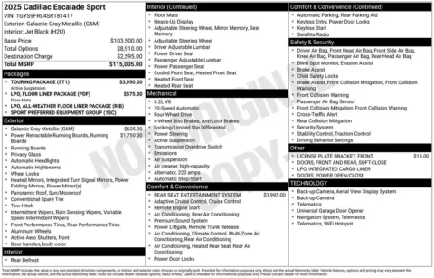 Another view of 2025 Cadillac Escalade Sport for sale in Pensacola, FL at Pensacola Used Cars