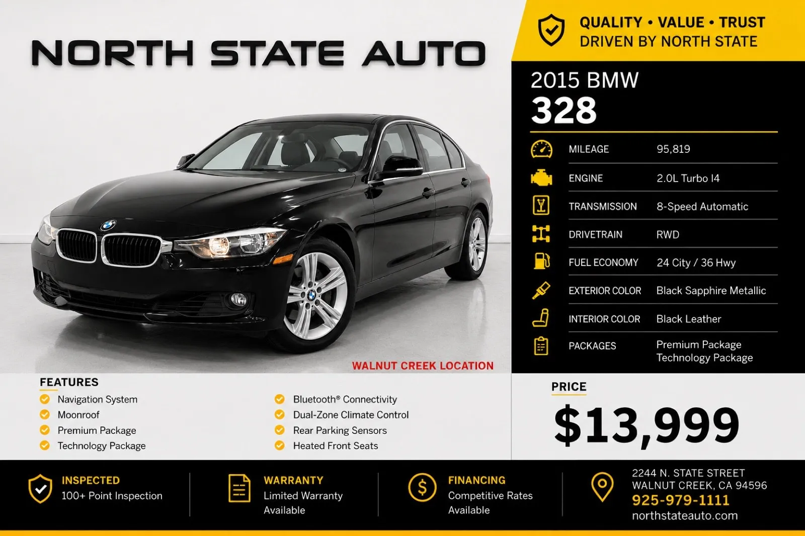 Photos of 2015 BMW 3 Series 328i for sale in Walnut Creek, CA at North State Auto