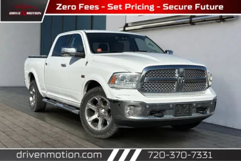 White 2017 Ram 1500 Crew Cab Laramie Pickup 4D 6 1/3 ft for sale in Thornton, CO