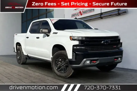 White 2020 Chevrolet Silverado 1500 Crew Cab LT Trail Boss Pickup 4D 5 3/4 ft for sale in Thornton, CO