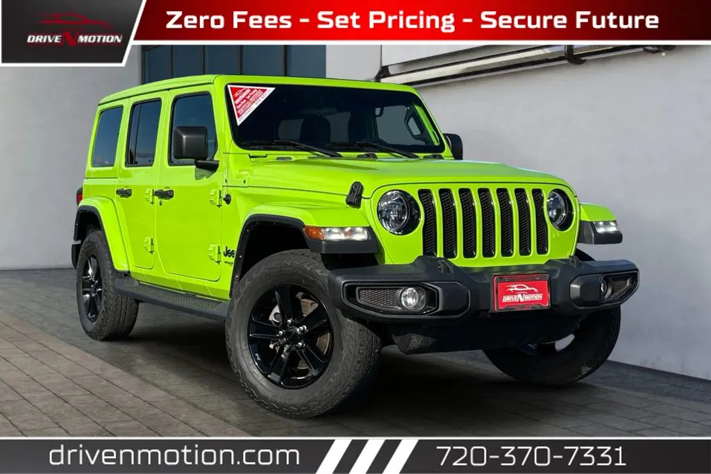 Green 2021 Jeep Wrangler Unlimited Sahara Altitude Sport Utility 4D for sale in Thornton, CO