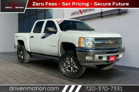White 2012 Chevrolet Silverado 1500 Crew Cab LT Pickup 4D 5 3/4 ft for sale in Thornton, CO