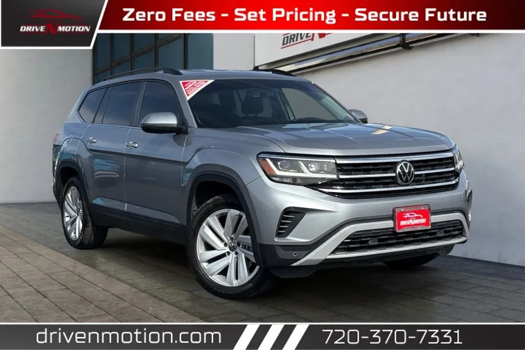 Silver 2021 Volkswagen Atlas SE 4Motion w/Tech Pkg (2021.5) Sport Utility 4D for sale in Thornton, CO