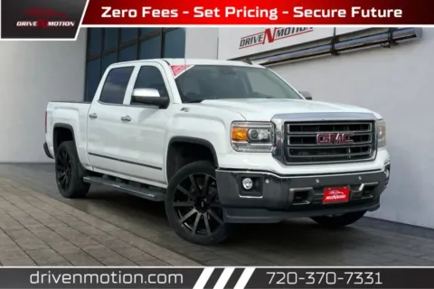 White 2015 GMC Sierra 1500 Crew Cab SLT Pickup 4D 5 3/4 ft for sale in Thornton, CO