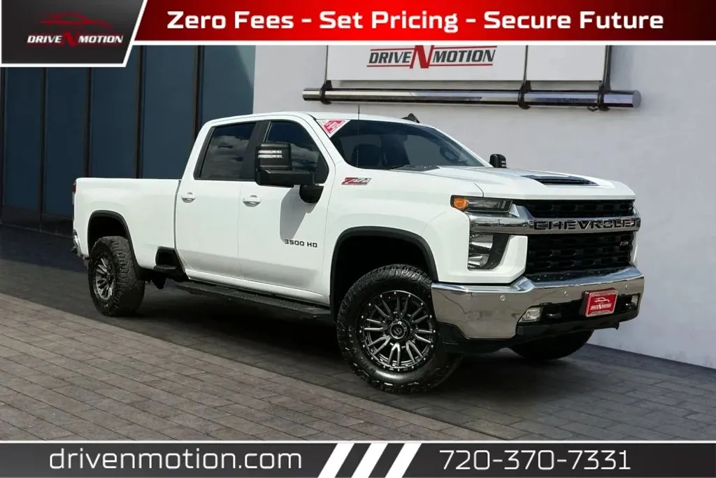 White 2020 Chevrolet Silverado 3500 HD Crew Cab LT Pickup 4D 8 ft for sale in Thornton, CO