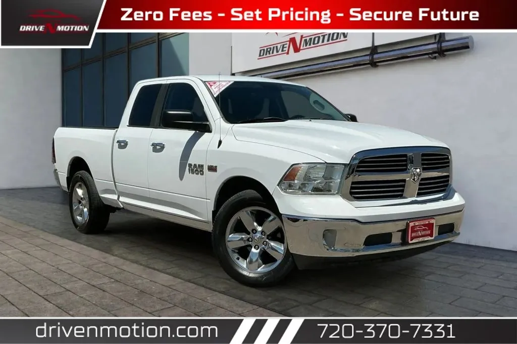 White 2015 Ram 1500 Quad Cab Big Horn Pickup 4D 6 1/3 ft for sale in Thornton, CO