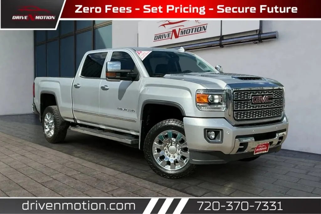 Silver 2018 GMC Sierra 2500 HD Crew Cab Denali Pickup 4D 6 1/2 ft for sale in Thornton, CO