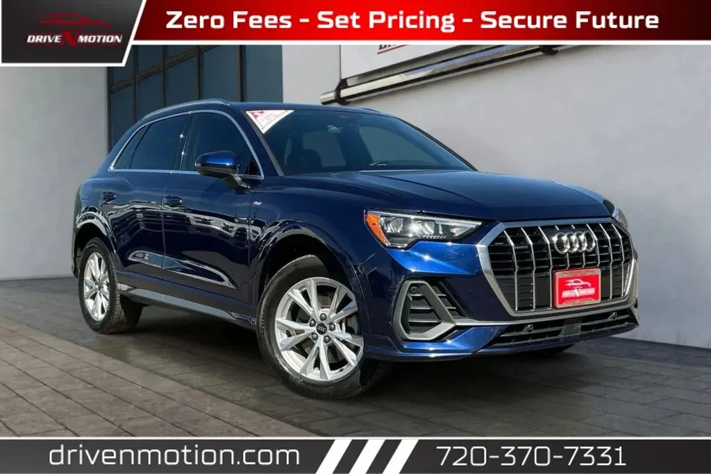 Blue 2022 Audi Q3 45 TFSI S line Premium Sport Utility 4D for sale in Thornton, CO