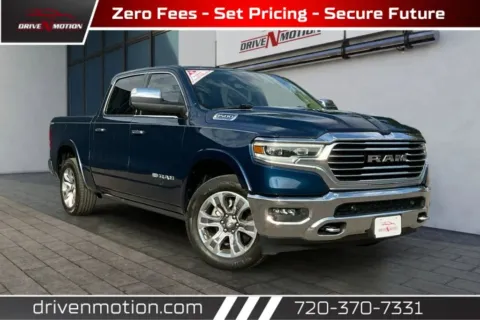 Blue 2021 Ram 1500 Crew Cab Laramie Longhorn Pickup 4D 5 1/2 ft for sale in Thornton, CO