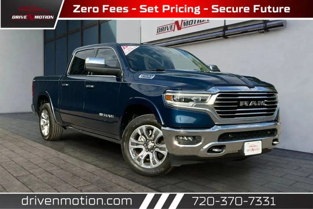 Blue 2021 Ram 1500 Crew Cab Laramie Longhorn Pickup 4D 5 1/2 ft for sale in Thornton, CO