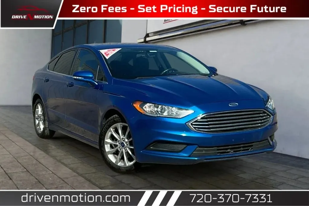 Blue 2017 Ford Fusion SE Sedan 4D for sale in Thornton, CO