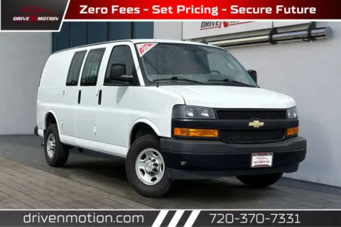 White 2022 Chevrolet Express 2500 Cargo Regular Van 3D for sale in Thornton, CO