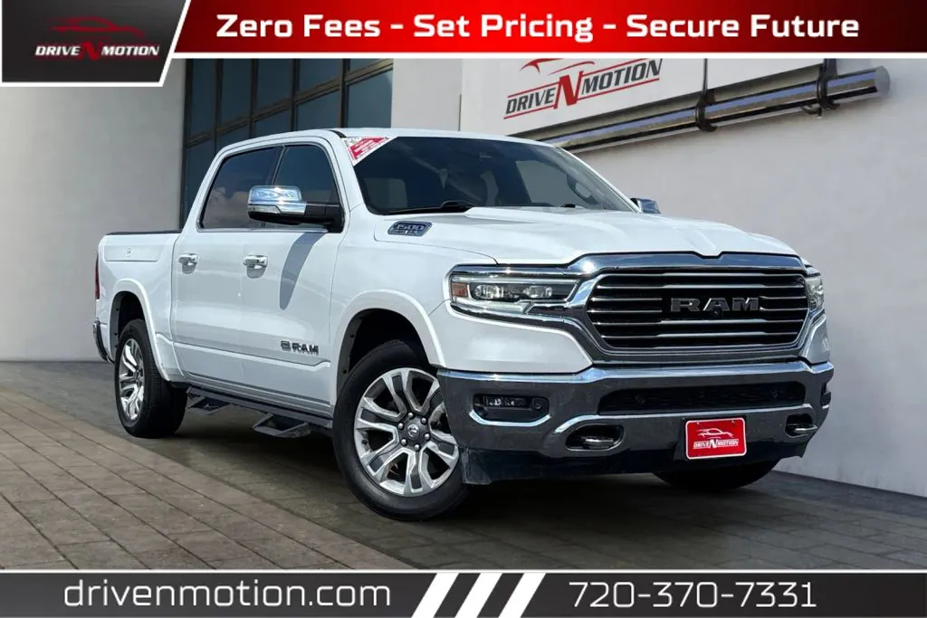 White 2020 Ram 1500 Crew Cab Laramie Longhorn Pickup 4D 5 1/2 ft for sale in Thornton, CO