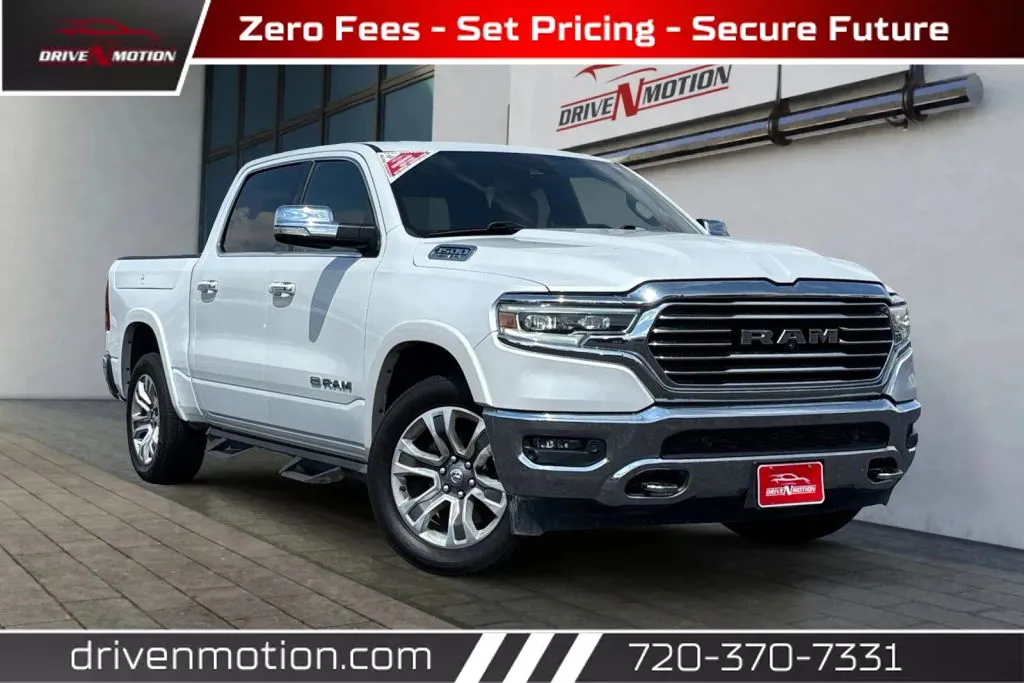 White 2020 Ram 1500 Crew Cab Laramie Longhorn Pickup 4D 5 1/2 ft for sale in Thornton, CO