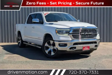 White 2019 Ram 1500 Crew Cab Laramie Pickup 4D 5 1/2 ft for sale in Thornton, CO