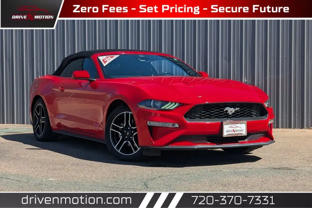 Red 2021 Ford Mustang EcoBoost Premium Convertible 2D for sale in Thornton, CO