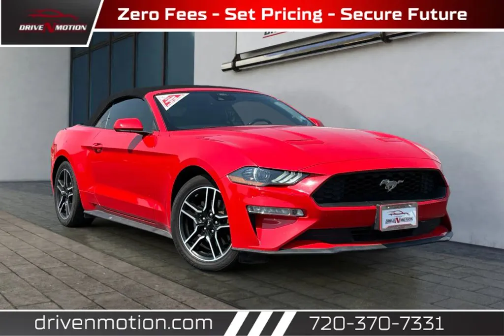 Red 2021 Ford Mustang EcoBoost Premium Convertible 2D for sale in Thornton, CO