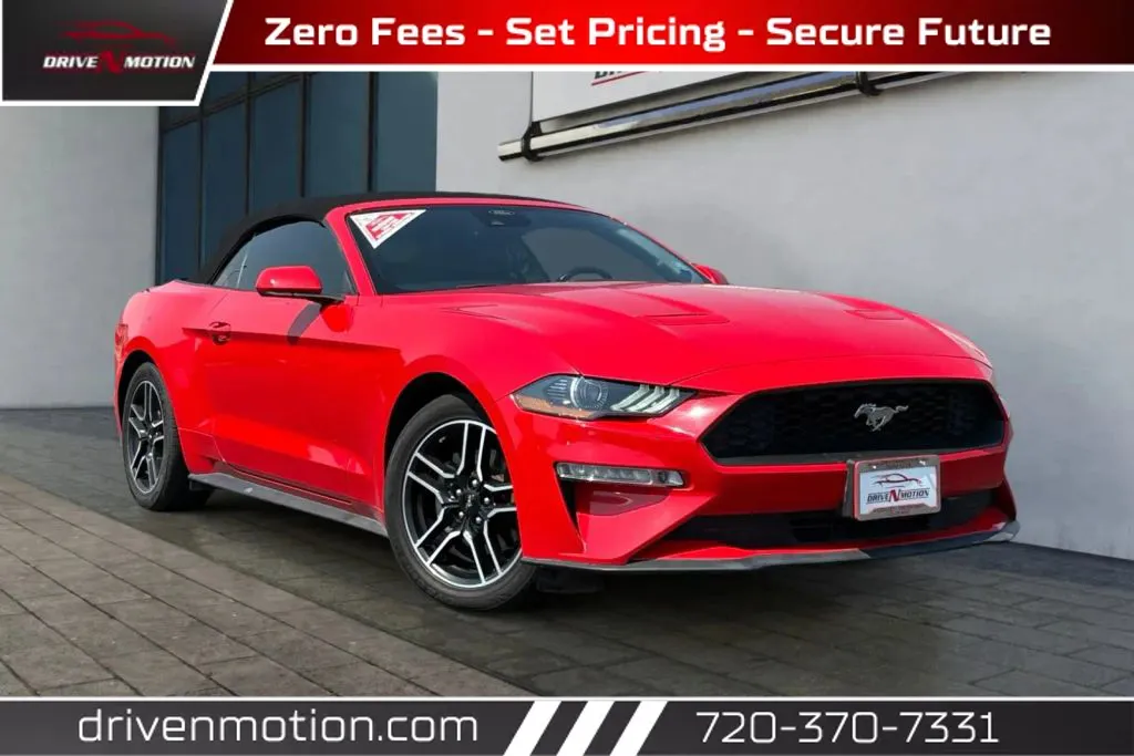 Red 2021 Ford Mustang EcoBoost Premium Convertible 2D for sale in Thornton, CO