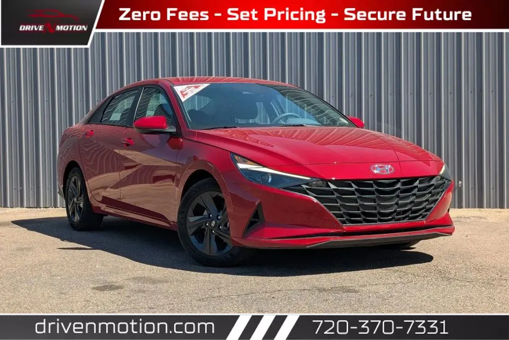 Red 2022 Hyundai Elantra Blue HEV Sedan 4D for sale in Thornton, CO
