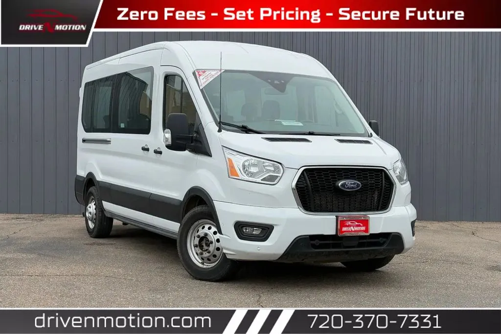 White 2021 Ford Transit 350 Passenger Van XLT w/Medium Roof Van 3D for sale in Thornton, CO