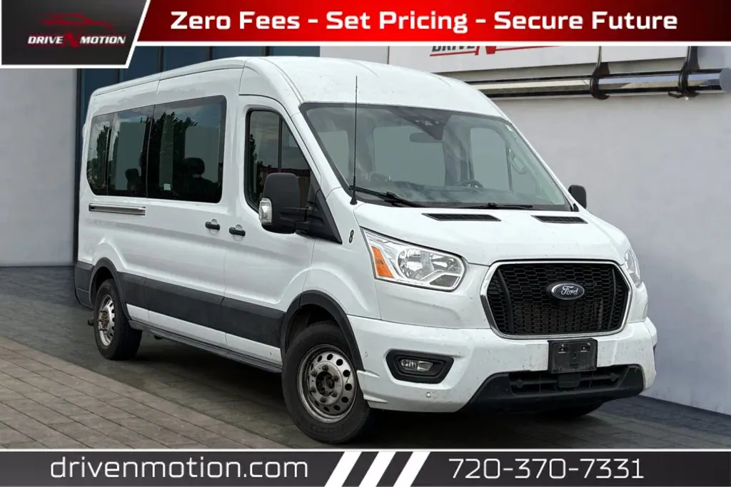 White 2021 Ford Transit 350 Passenger Van XLT w/Medium Roof Van 3D for sale in Thornton, CO