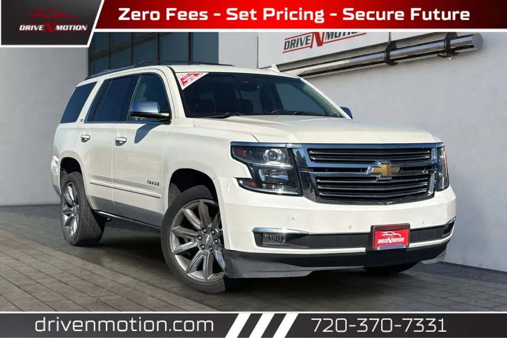 White 2015 Chevrolet Tahoe LTZ Sport Utility 4D for sale in Thornton, CO
